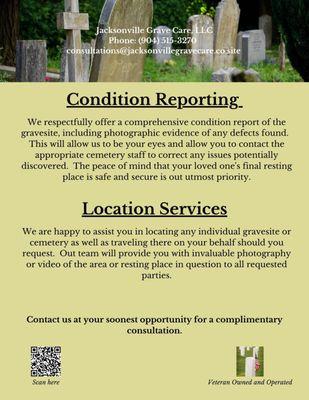 Condition Reporting and Location Services.