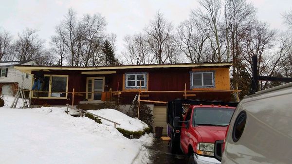 Before new roof and siding