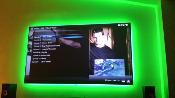 This is an example of a back lit home theater.  The back light tricks the eye into taking in more of the picture...