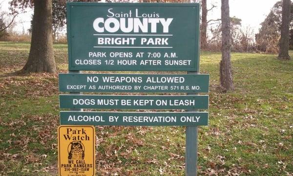 Park sign and rules