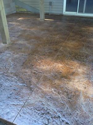 Old Granite Stamped Patio with Acid Stain