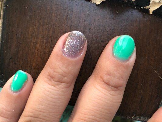 messy around the edges nail not fully covered