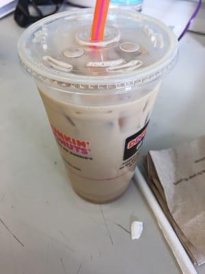 Carmel iced coffee with half n half!!