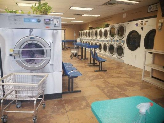 Ample dryers, large washers in the front