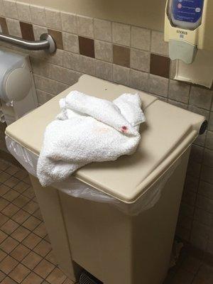 THIS OTHER PERSON'S RANDOM BLOOD IN THE BATHROOM JUST SITTING THERE!!!