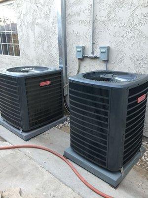 Furnace installation New installation. Condenser units for split air conditioning system