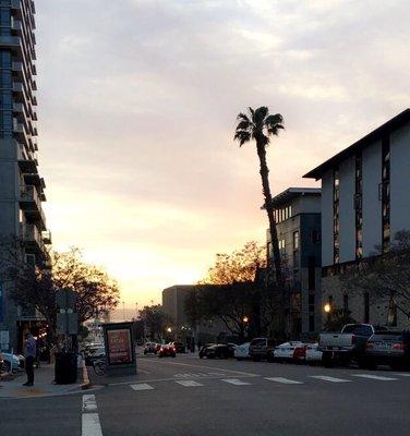 Beautiful little Italy sunsets as you walk out the door