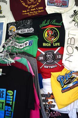 Shirts we've printed over the years.