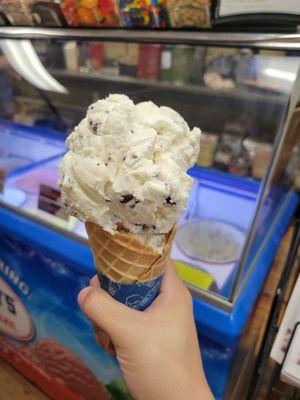 Chocolate Chip Cookie Dough Ice Cream in Waffle Cone