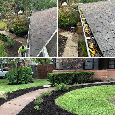 Rain Gutter Clean Up & Fresh Mulch