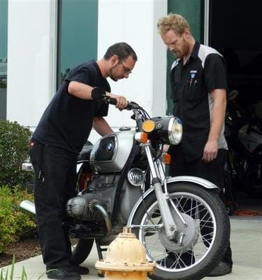 Ryan and Jim work on an airhead.