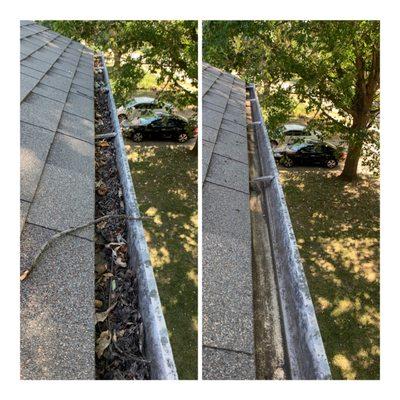 Gutter cleaning on two story home.