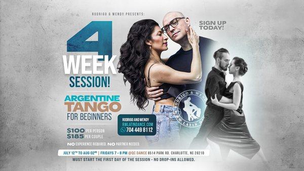 4-Week Progressive session of Argentine Tango for Beginners!