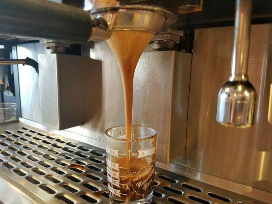 Fresh-roasted espresso.