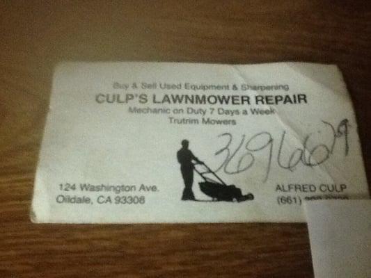 Culp's Lawnmower Repair