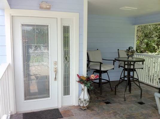 Entrance and outside porch.