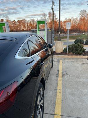 Car charging at charging station