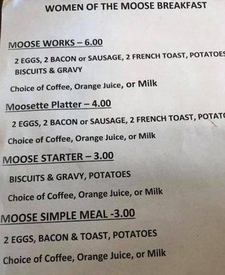 Breakfast Menu