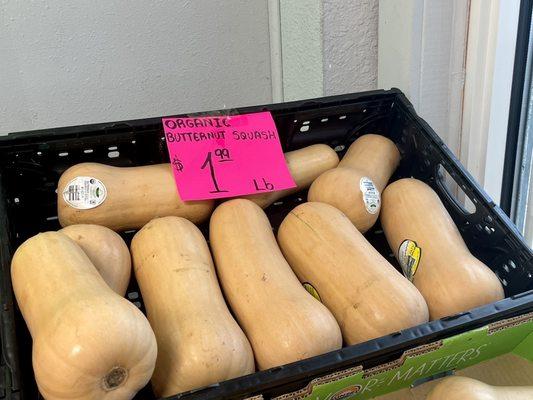 Can you believe it? Organic butternut squash in Florida? Such a find!