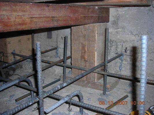 I had to epoxy in all of this rebar to support  concrete  for the heavy fireplace hearth