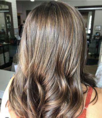 Babylights on natural brunette