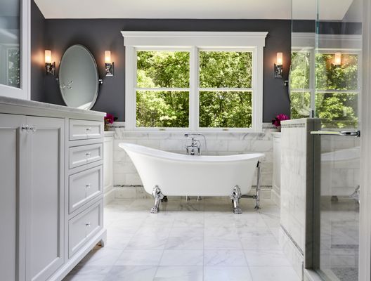 Carrara marble bathroom remodel