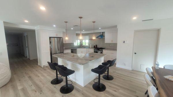 New kitchen and new floors in our first home!