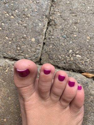 Poor paint job, bad nail trimming, bad exfoliation