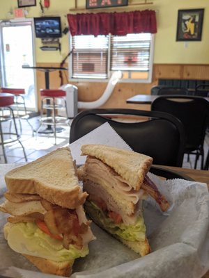 One of there specialties, turkey club which was big and tasty.