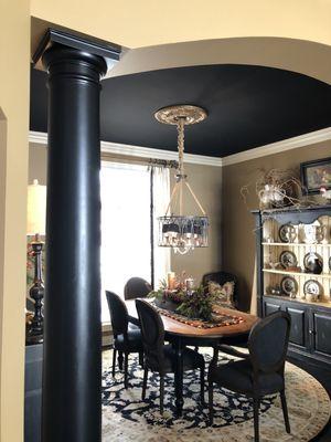 Black Accents on Ceiling and Walls