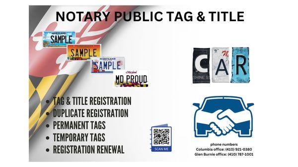 Notary Public Tag and Title & Other Services