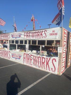 The fireworks stand.