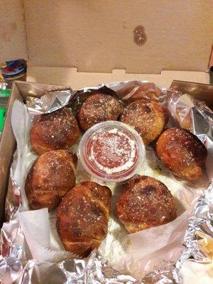 If you order from here, get yourself an order of Pepperoni Rolls- you'll never stop wanting more!!  Pic shows 7 but they come in 8