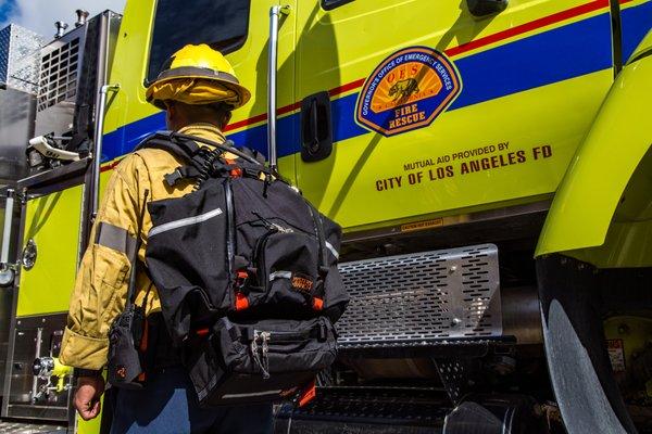 Dehydration is a firefighter's worst enemy. In 2019 we bought all LAFD firefighters a hydration backpack to combat their thirst during fires