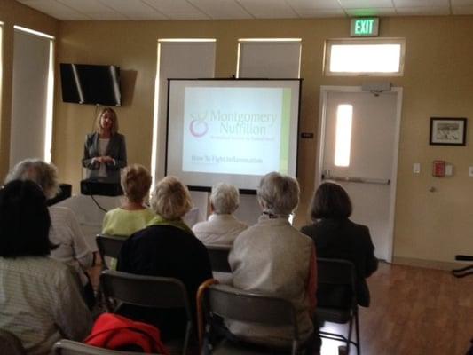 Julene giving a wonderful presentation at Highlands Recreation Center Women's Wellness Seminar.