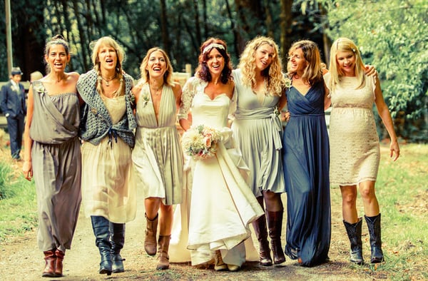 vintage country chic wedding bridal gals