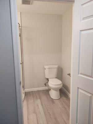 Basement renovation. Bathroom added