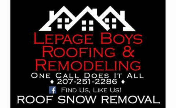 LePage Boys Roofing and Remodeling Company logo and phone number