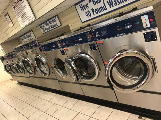 New and up-to-date washers, including the "Big Bertha" 60 lb washer for larger items.