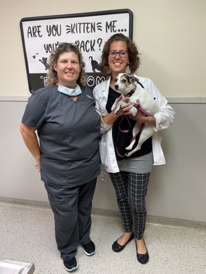 Dr Meyer, vet tech extraordinaire (Mary Beth and Bailey