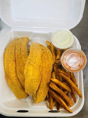 Catfish combo with Fries and Drink