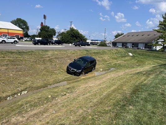 Car in ditch