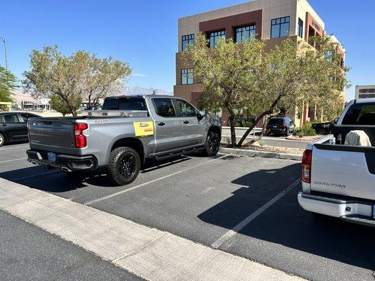 Our trucks with logo on the side. When we show up, bugs disappear and you can relax knowing we got your back.