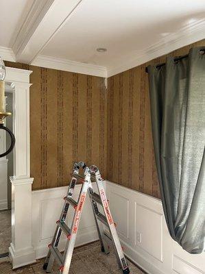 Before picture of wallpaper repair.