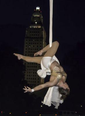 Aerial Silks performances at Art Melt 2016, held in downtown Baton Rouge.