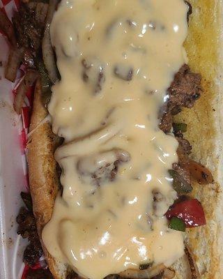 Our famous Steak Philly hand shaved ribye in house