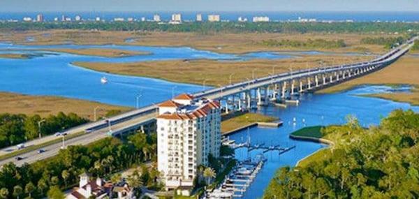 Sky view of the infamous bridge.