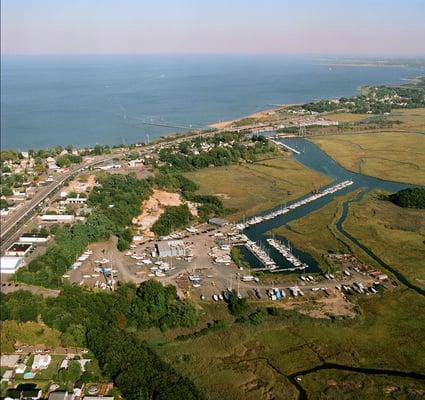 Overhead view of the yard - 12 nautical miles to tip of Sandy Hook