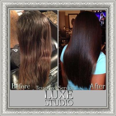 Texturizer Service done on a naturally wavy hair client. No extensions.