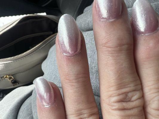 Thick chrome where you can't see the ombré color.